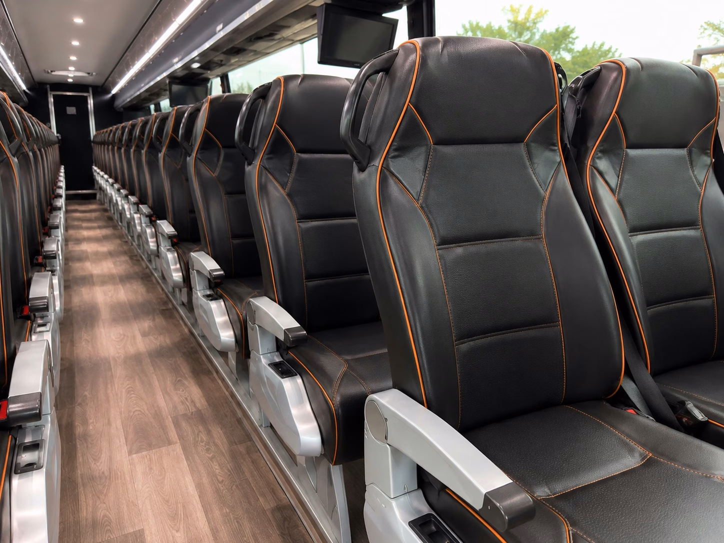 56 passenger charter bus interior